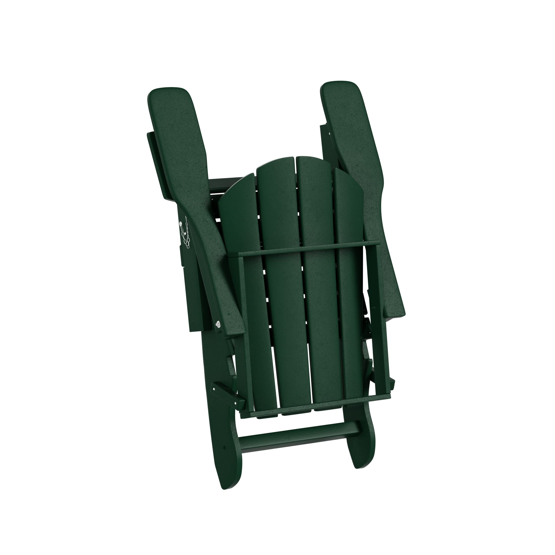 WO Home Furniture 3-Piece Adirondack Chair Set with Coffee Table - Outdoor Folding Chairs Weatherproof & UV Resistant for Lawn, Garden, Patio, Bonfire, Balcony (Dark Green) - Perfect for Backyard Relaxation & Outdoor Entertaining