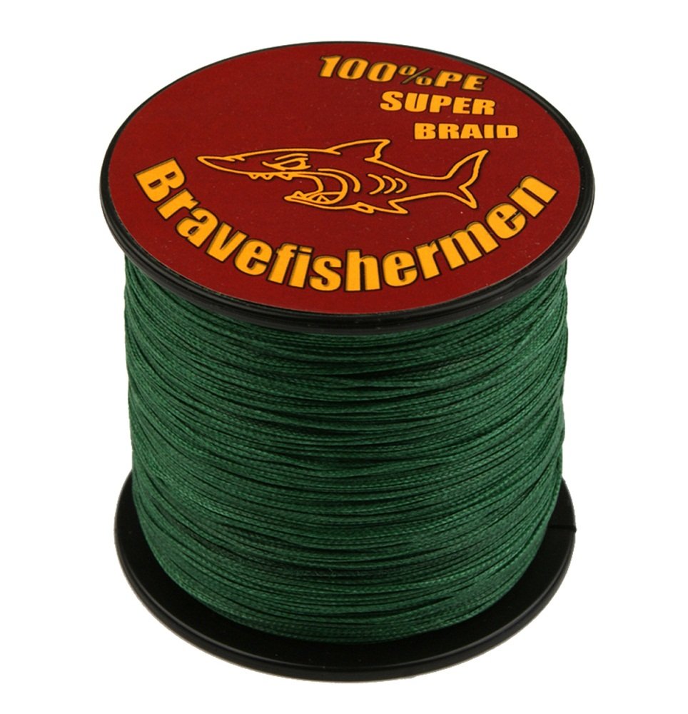 Bravefishermen Super Strong PE Braided Fishing Line - 300 Yards Dark Green for Saltwater & Freshwater Fishing - Ideal for Bass, Trout, and Catfish