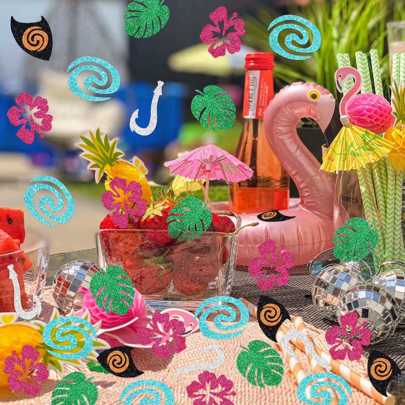 200Pcs Moana Birthday Confetti - Tropical Hawaiian Party Decorations for Baby Showers, Luau Theme Parties & Table Decor - Perfect for Disney Moana Themed Celebrations