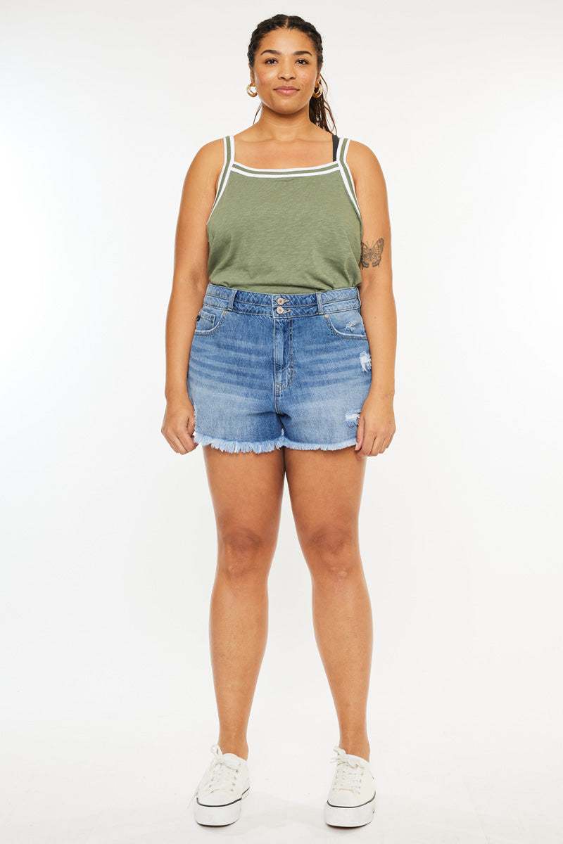 Adelia High Rise Mom Shorts for Women - Plus Size Denim Shorts for Casual Wear & Summer Outfits