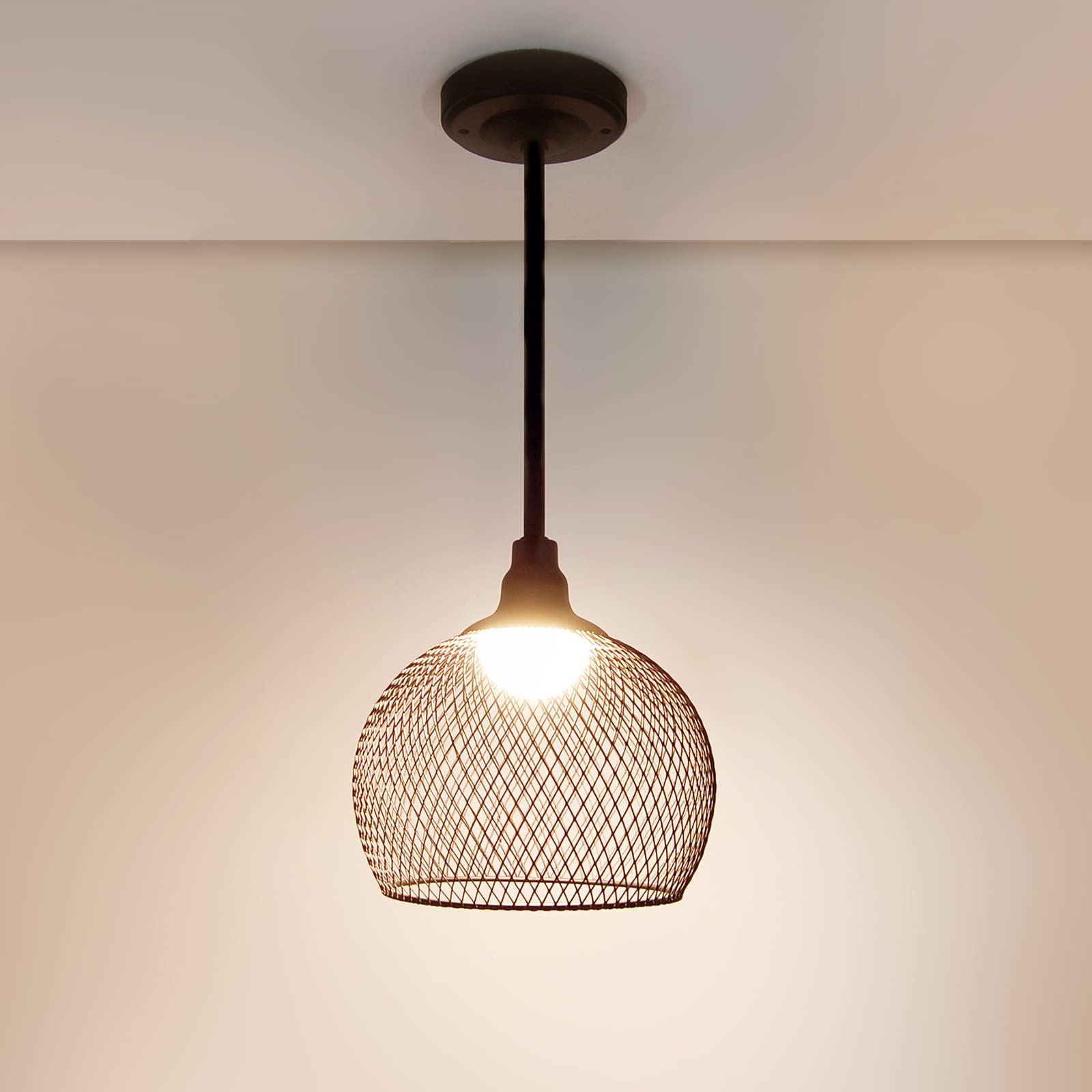 12V DC RV LED Pendant Light with Cage Shade - Matte Black Automotive & Kitchen Lighting for RV, Camper, Dining Room & Home Decor | No Switch Included | Energy Efficient LED Fixture