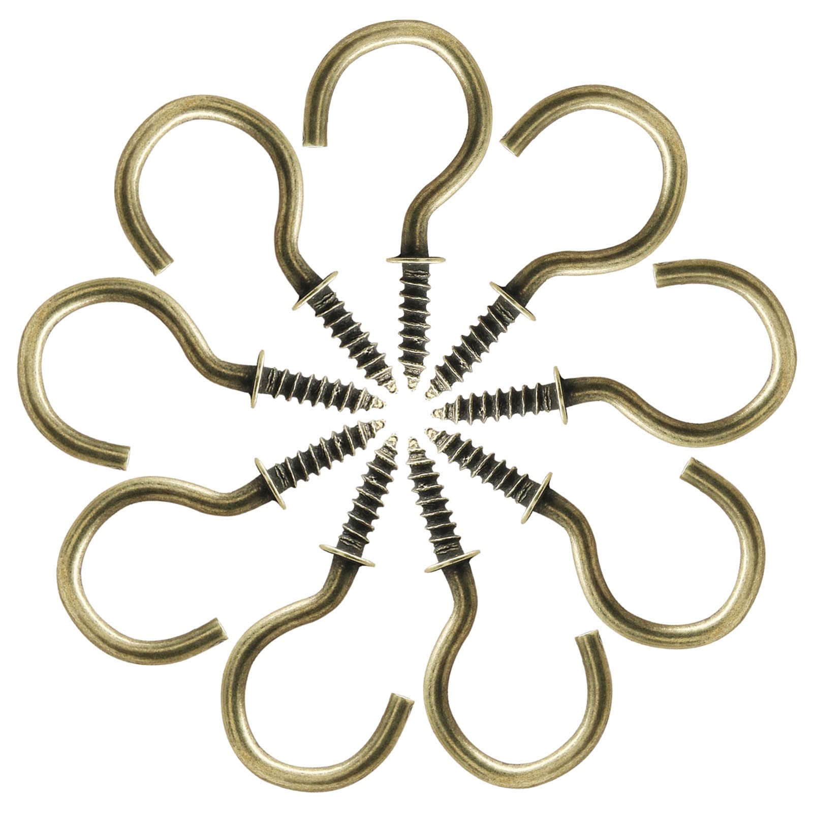 60 Pcs 1 Inch Bronze Ceiling Cup Hooks with Self-Tapping Screws - Heavy Duty Hanging Hooks for Plants, Lights & Home Decor