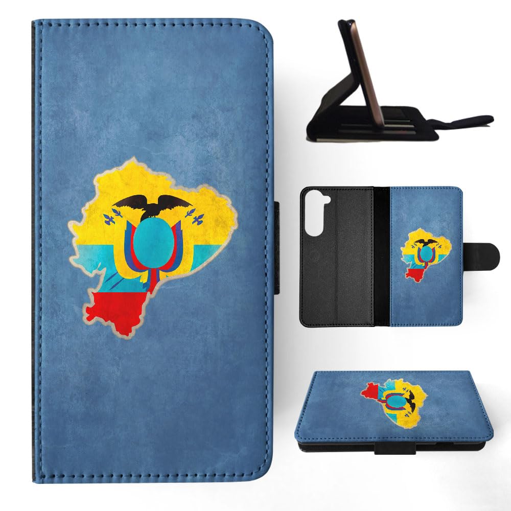 Ecuador Flag Flip Wallet Phone Case for Samsung Galaxy S23+ Plus - Stylish Protective Cover with Card Slots for Travel, Work & Daily Use