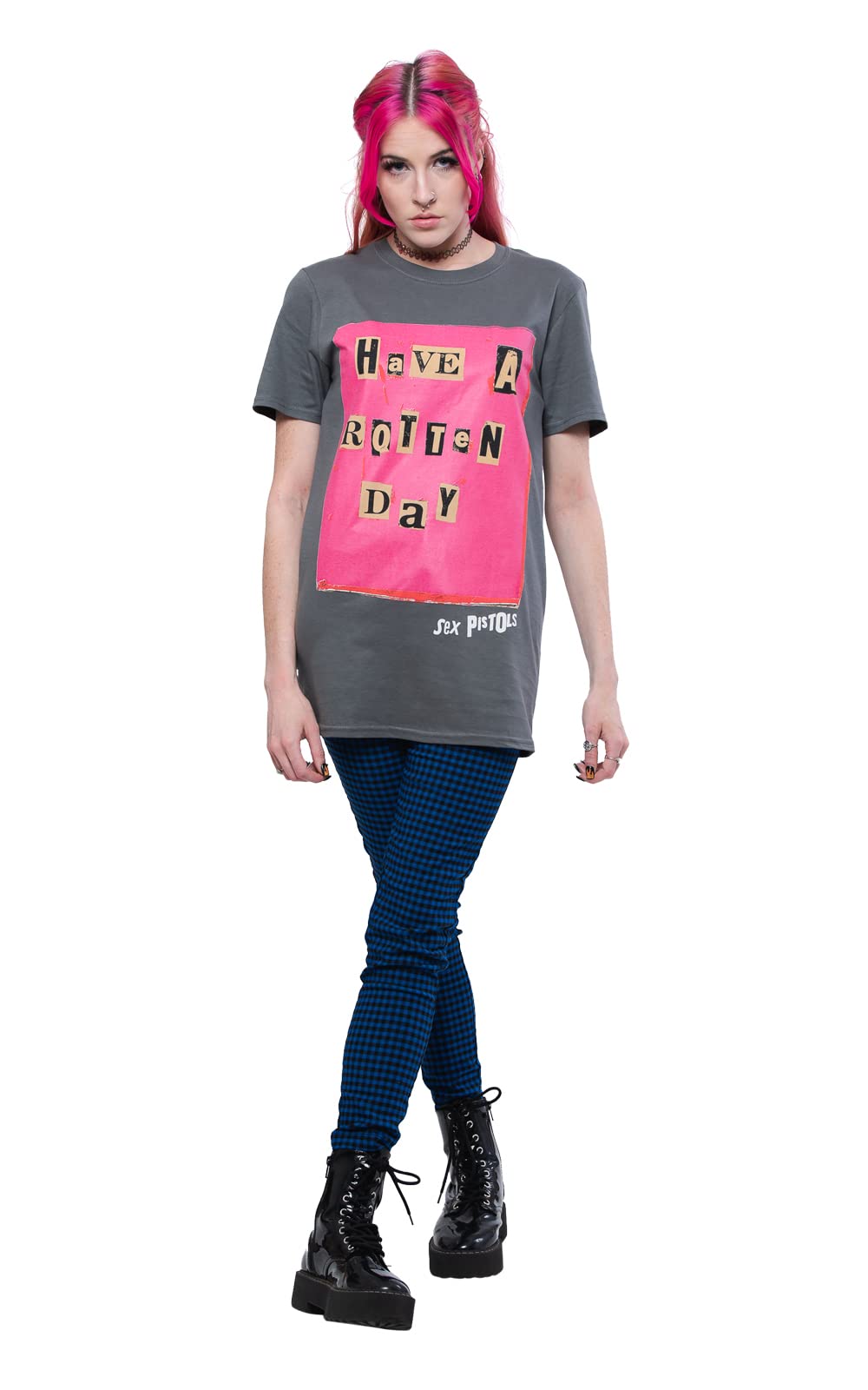 Sex Pistols Men's Rotten Day Slim Fit Vintage Rock Band T-Shirt - Charcoal Gray Cotton Tee for Concerts, Punk Fashion & Casual Wear