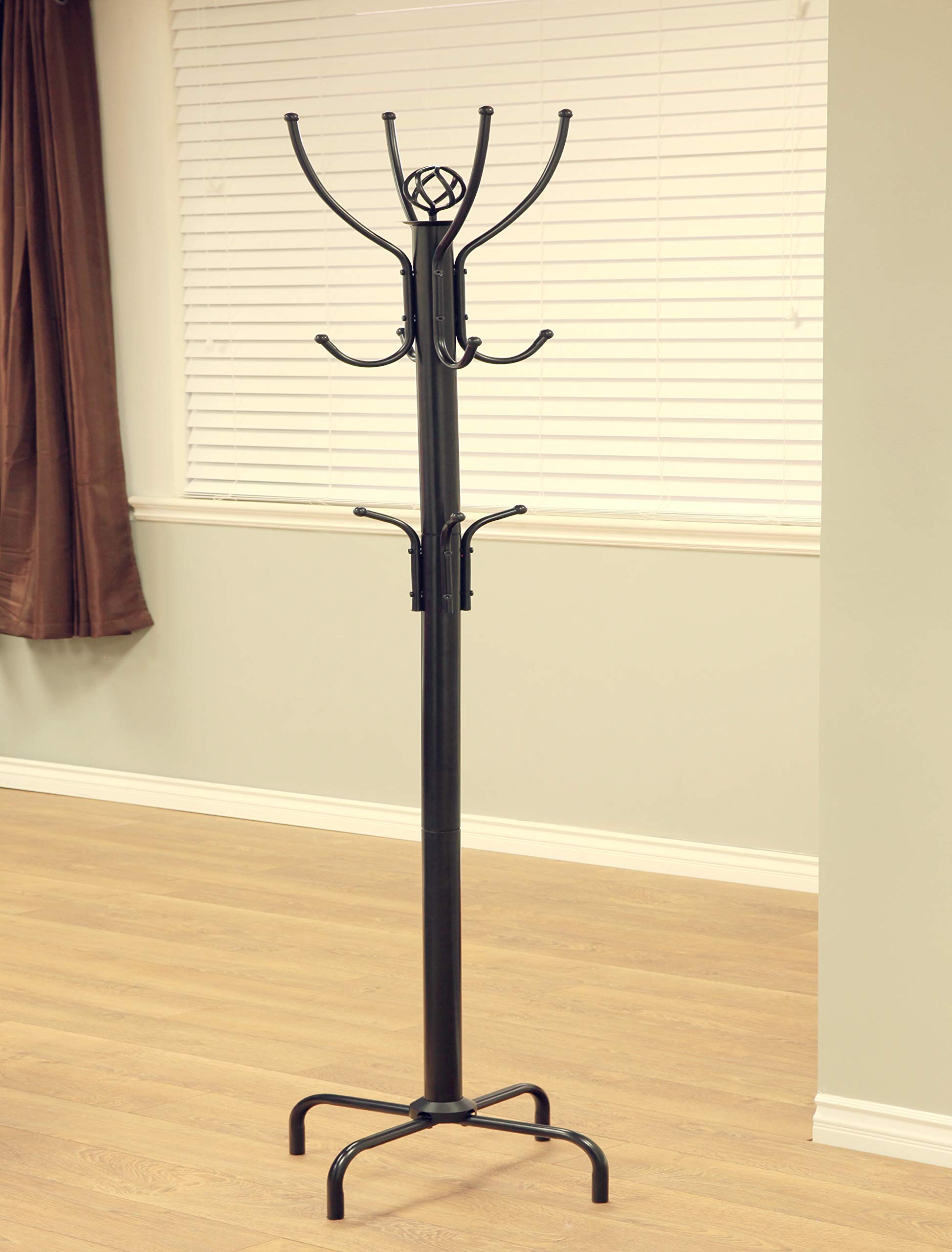 Frenchi Home Furnishing 12-Hook Wall Mounted Coat Rack - Heavy Duty Metal Entryway Organizer for Hats, Scarves & Jackets - Perfect for Hallway, Bedroom & Mudroom Organization