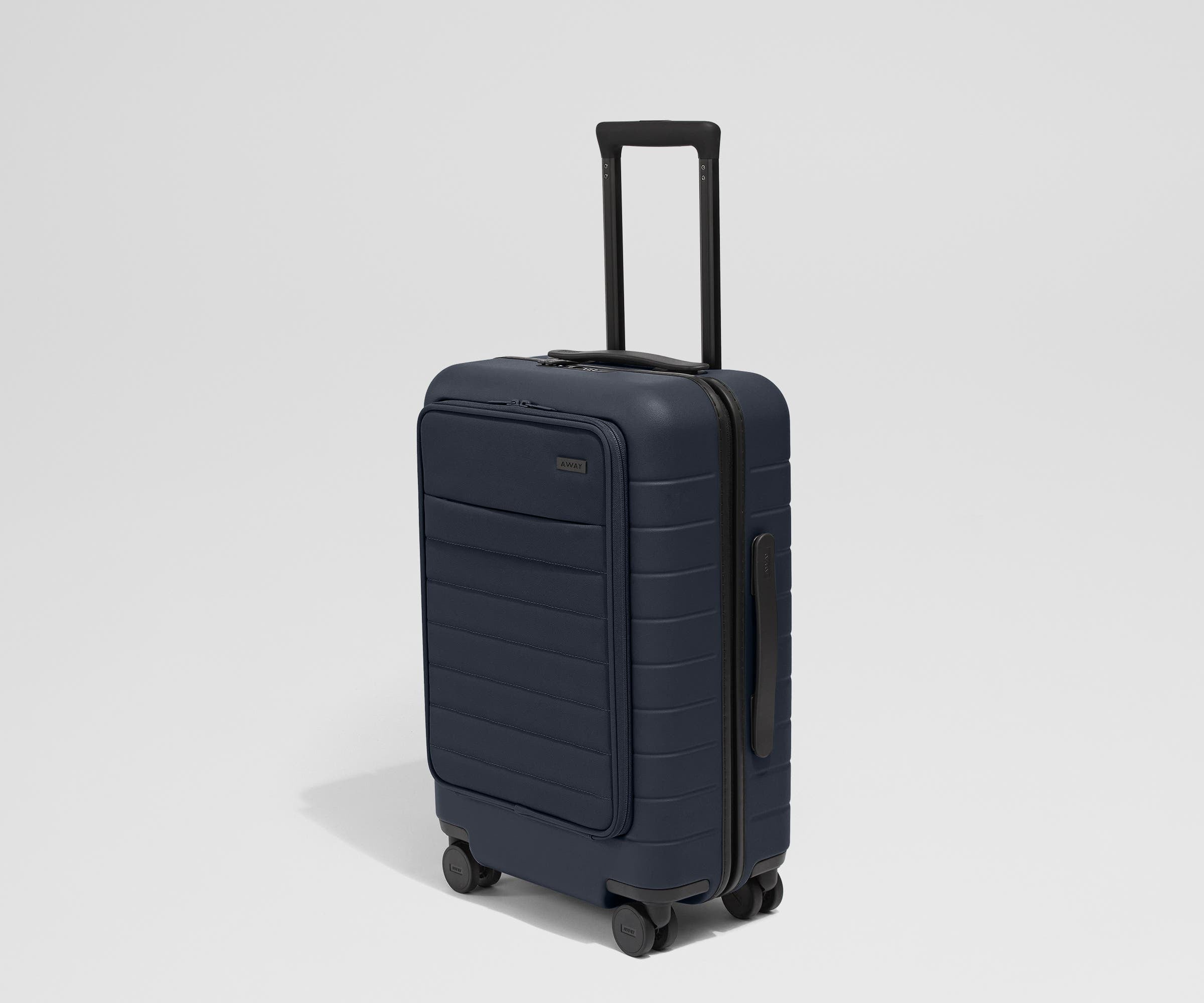 Premium Navy Blue Executive Carry-On Luggage - Lightweight & Durable Business Travel Suitcase for Airplane Cabin Use