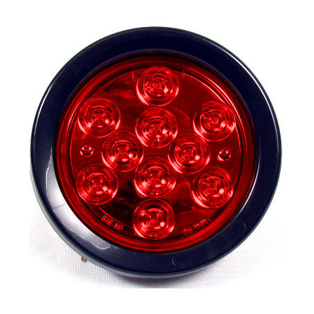 Fortpro 4 Round LED Tail/Turn Signal Lights - 10 Super Bright LEDs for Trucks, Trailers & Motorcycles - Waterproof & Durable for All Weather Conditions