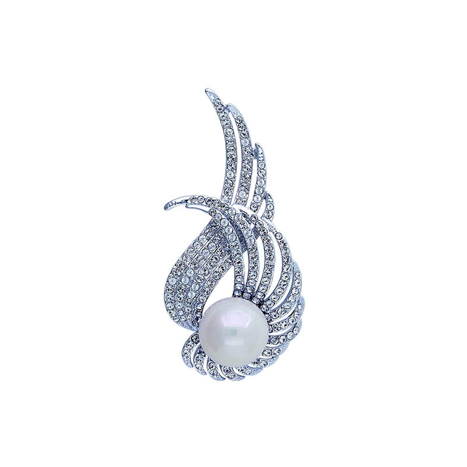 TOMYEUS Elegant Simulated Pearl Brooch Pins for Women - Vintage Pearl Jewelry Accessories for Wedding, Banquet, Party & Formal Events - Perfect Corsage Pin for Dresses, Suits & Jackets