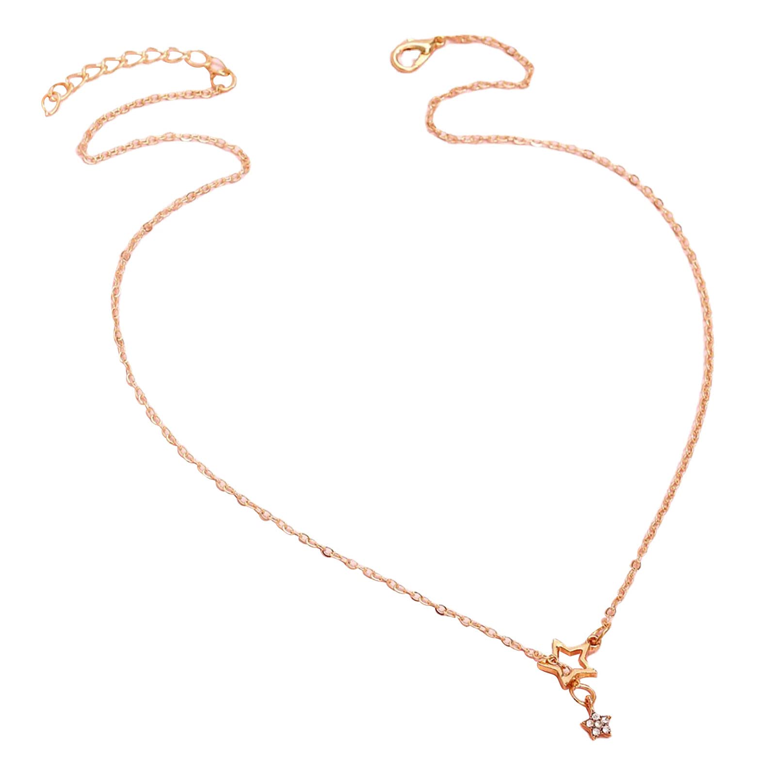 Charm Tiny Dainty Star Necklace for Women - Minimalist Choker with Initial Pendant, Elegant Jewelry Gift for Her - Perfect for Everyday Wear, Date Nights & Special Occasions