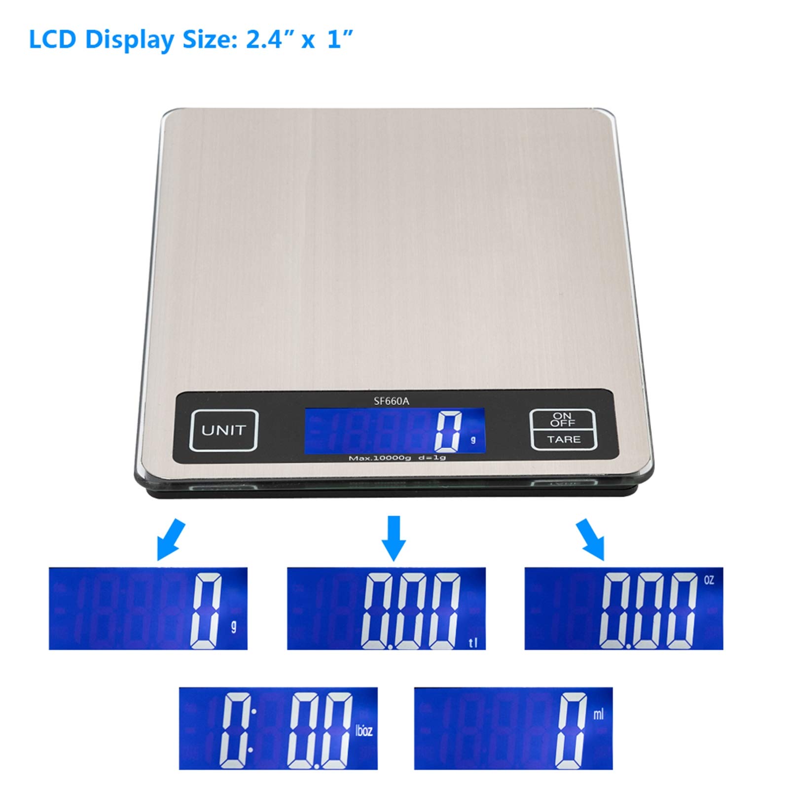 Precision Digital Kitchen Scale for Baking & Cooking - Lightweight, Durable Food Scale with LCD Display | Perfect for Measuring Ingredients, Portion Control & Meal Prep