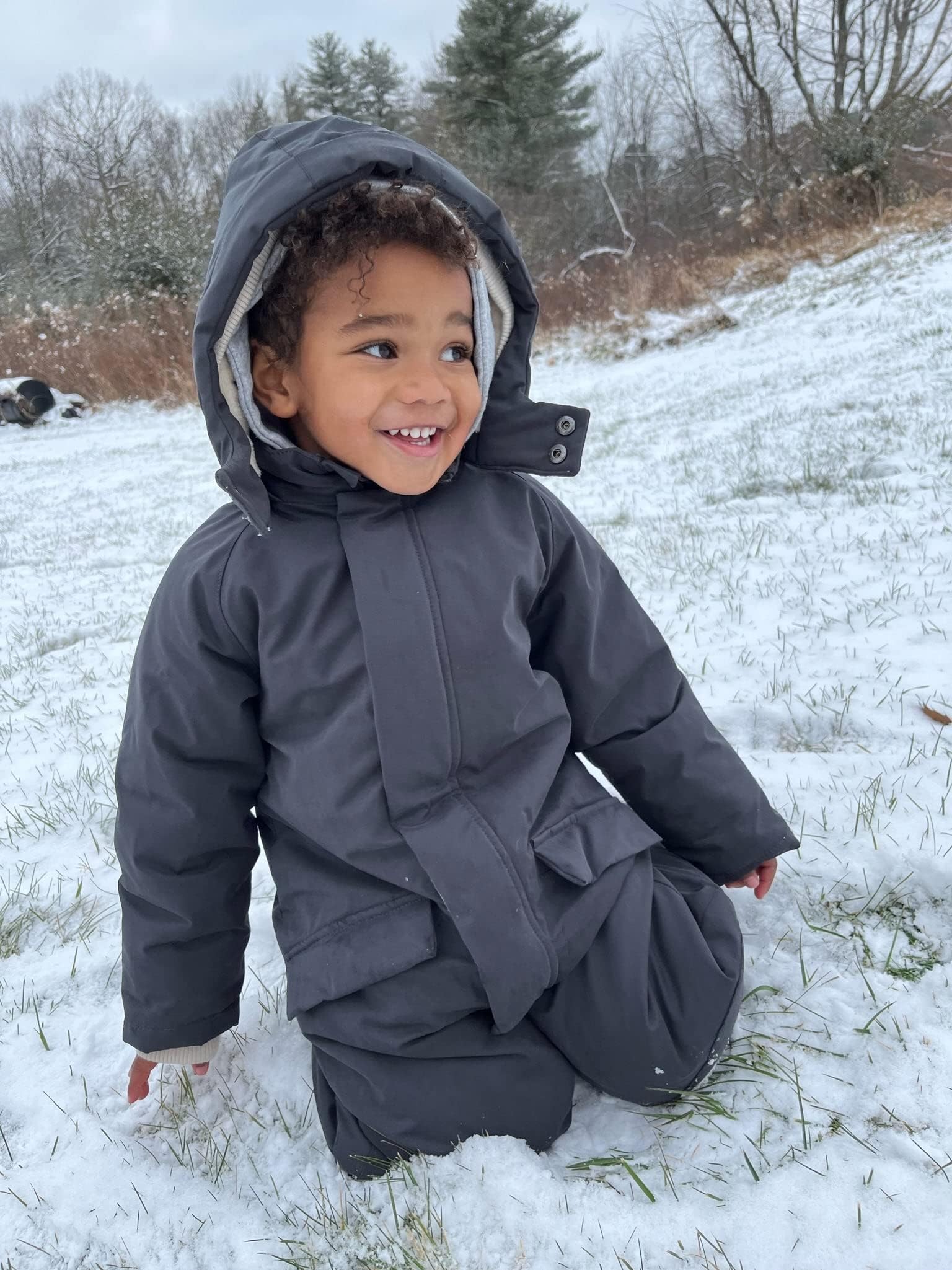 7AM Enfant Baby Snowsuit Coat - Waterproof Winter Jacket with Hood & 2 Pockets for Boys & Girls | Warm Snowsuit for Outdoor Play, Skiing & Cold Weather Adventures