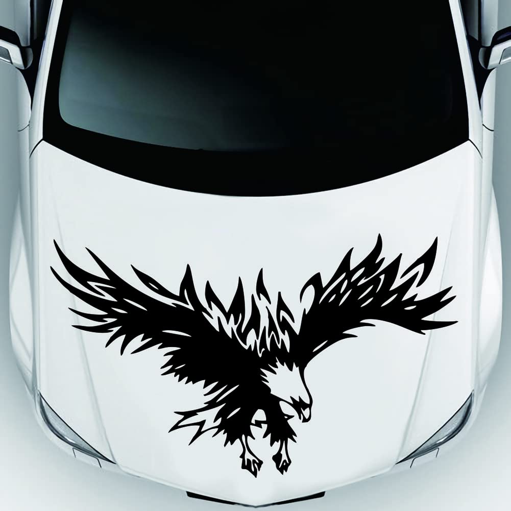 Gigicloud Flying Wings Eagle Car Decals - Cool Eagle-Shaped Vinyl Stickers for Car Hood, Body & Side - Universal Self-Adhesive Automotive Graphics for Styling (Perfect for Trucks, SUVs & Sports Cars)