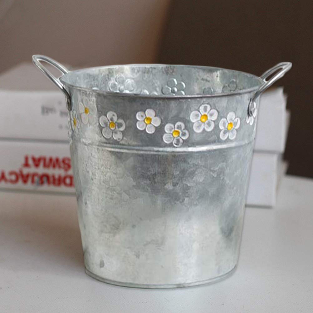 BESPORTBLE Iron Flower Pot - Decorative Plant Pot for Bonsai, Succulents, and Home Gardening - Rustic Metal Bucket for Indoor and Outdoor Decor