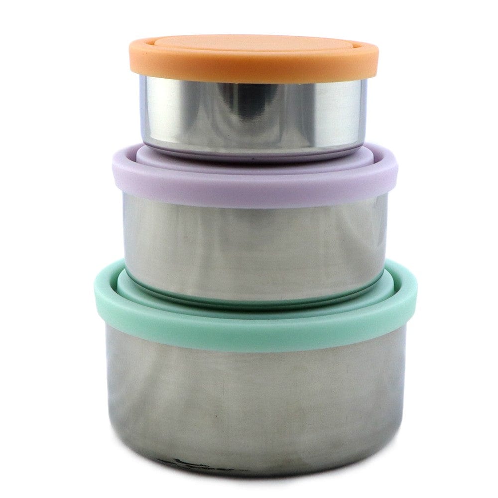 Ever Eco 3-Piece Stainless Steel Round Nesting Food Storage Containers Set | BPA-Free, Leak-Proof | Spring Pastel Colors | Perfect for Meal Prep, Leftovers & Office Lunches