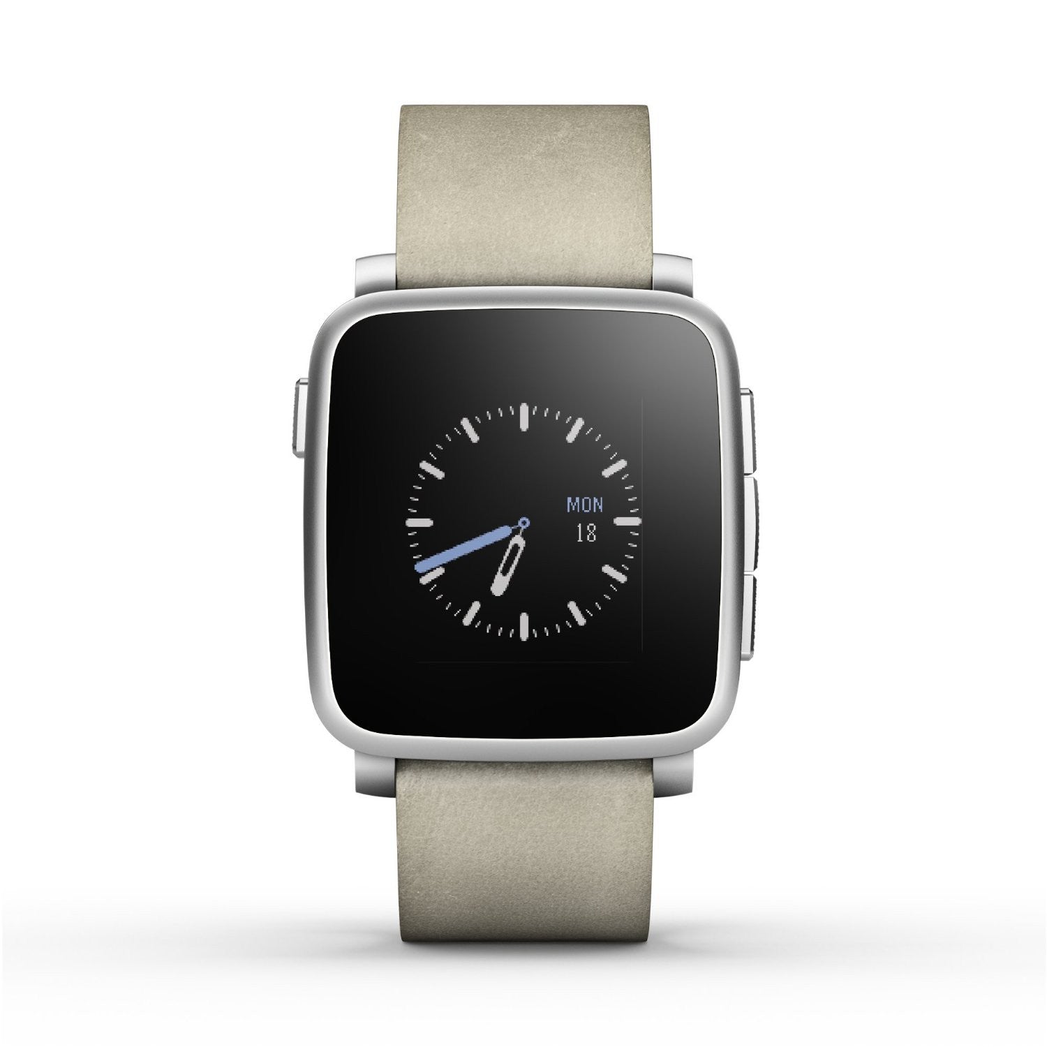 Pebble Time Steel Smartwatch - Compatible with Apple iPhone & Android Phones - Fitness Tracking, Notifications, Waterproof for Running, Swimming & Daily Use