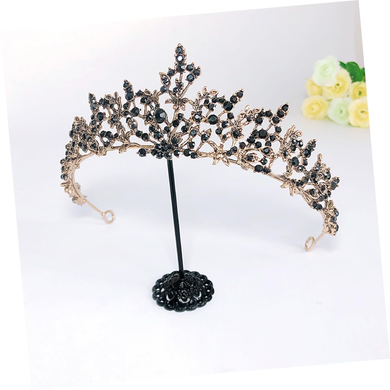 Beaupretty 2-Piece Black Crown Tiara Set - Vintage Bridal Headpiece, Elegant Princess Wedding Headdress, European Alloy Jewelry for Brides, Bridesmaids, and Prom Queens - Perfect for Weddings, Pageants, and Special Occasions