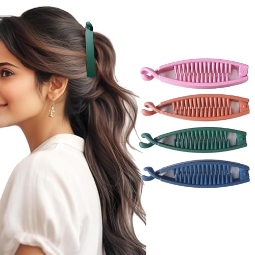 Multi colour Banana clips Pk of 4