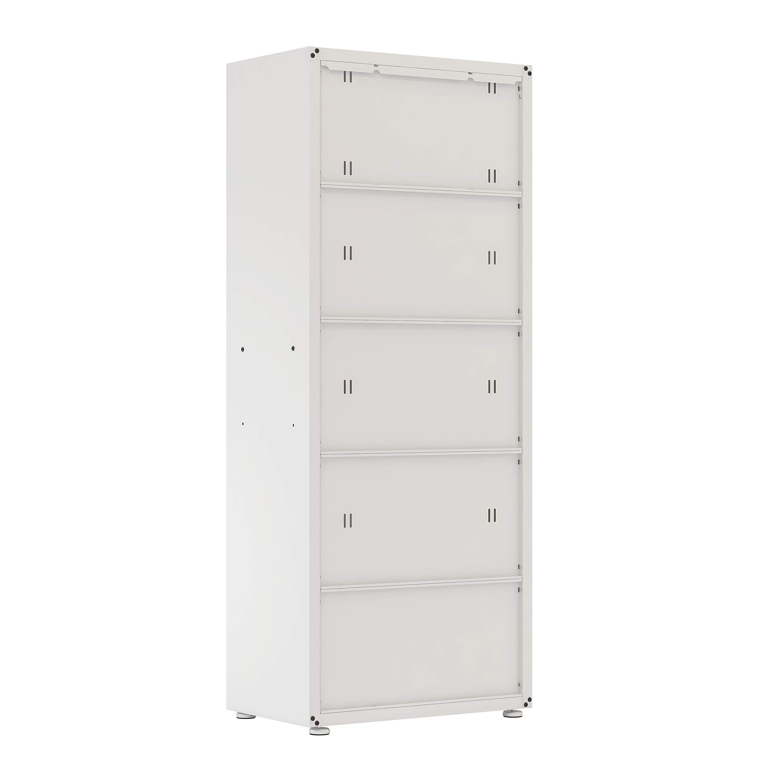Ready-to-Assemble Steel Storage Cabinet with Lock & Key - Tall Kitchen & Garage Cabinet for Office, Classroom, Home - Removable Shelves, Pivot Hinges - 18.2