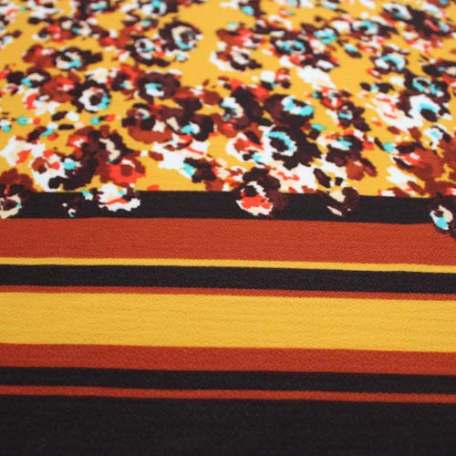 Golden Mustard Aqua Animal Print Chiffon Fabric - DIY Dresses & Scarves