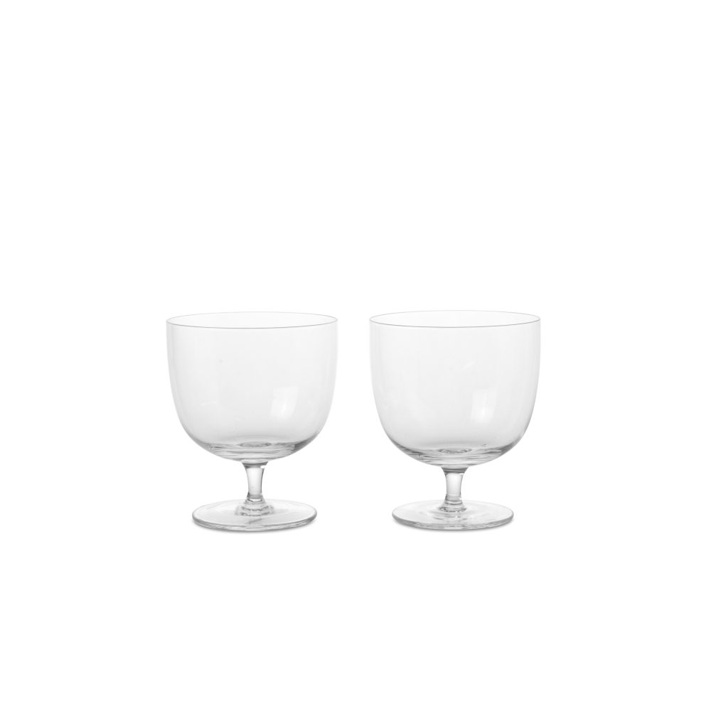 FERM LIVING Host Water Glasses - Set of 2 Clear Glass Tumblers for Home, Restaurant & Party Use