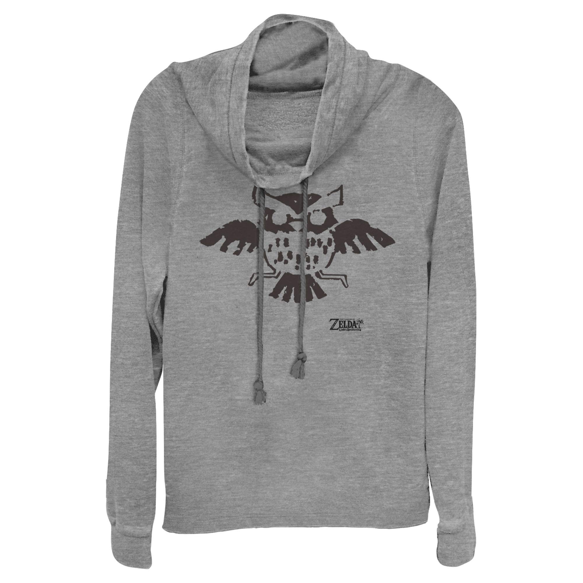Nintendo Legend of Zelda Link's Awakening Owl Print Cowl Neck Sweatshirt for Teens - Cozy Gaming Hoodie for Zelda Fans & Casual Wear