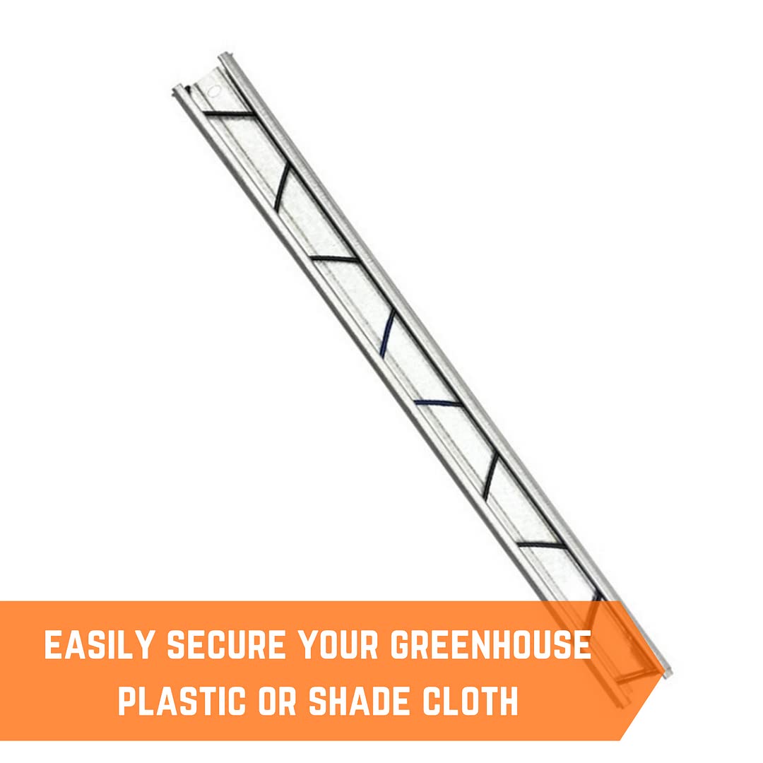 Farm Plastic Supply - 20 Pack Steel 6.5 ft Spring Wire & Lock Channel Bundle for Greenhouse Film | Heavy Duty U-Channel Track for Polyethylene Plastic & Shade Cloth | Perfect for Greenhouse, Hoop House & Garden Cover Installation