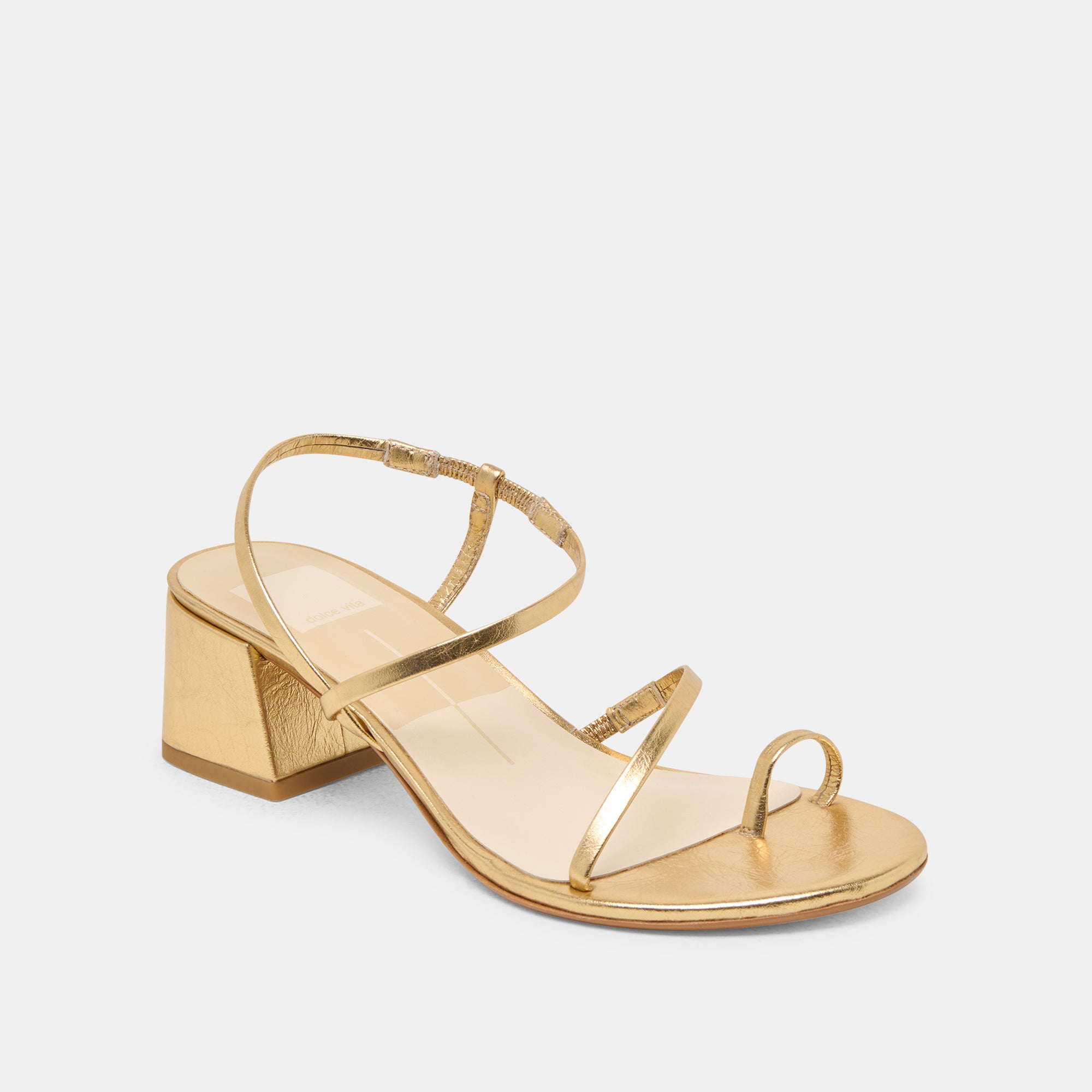 TRINI Women's Gold Leather Heels - Elegant High Heel Sandals for Parties, Weddings & Evening Events | Comfortable & Stylish Dress Shoes