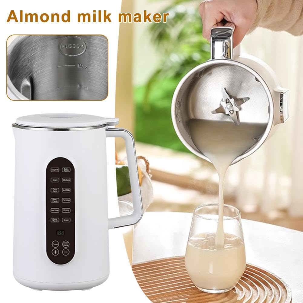 40oz Automatic Nut Milk Maker Machine - 8-in-1 Soy Milk Maker for Homemade Almond, Oat, Soy Milk & Juice with Timer, Auto Clean & Keep Warm | Perfect for Vegan, Keto & Healthy Lifestyle