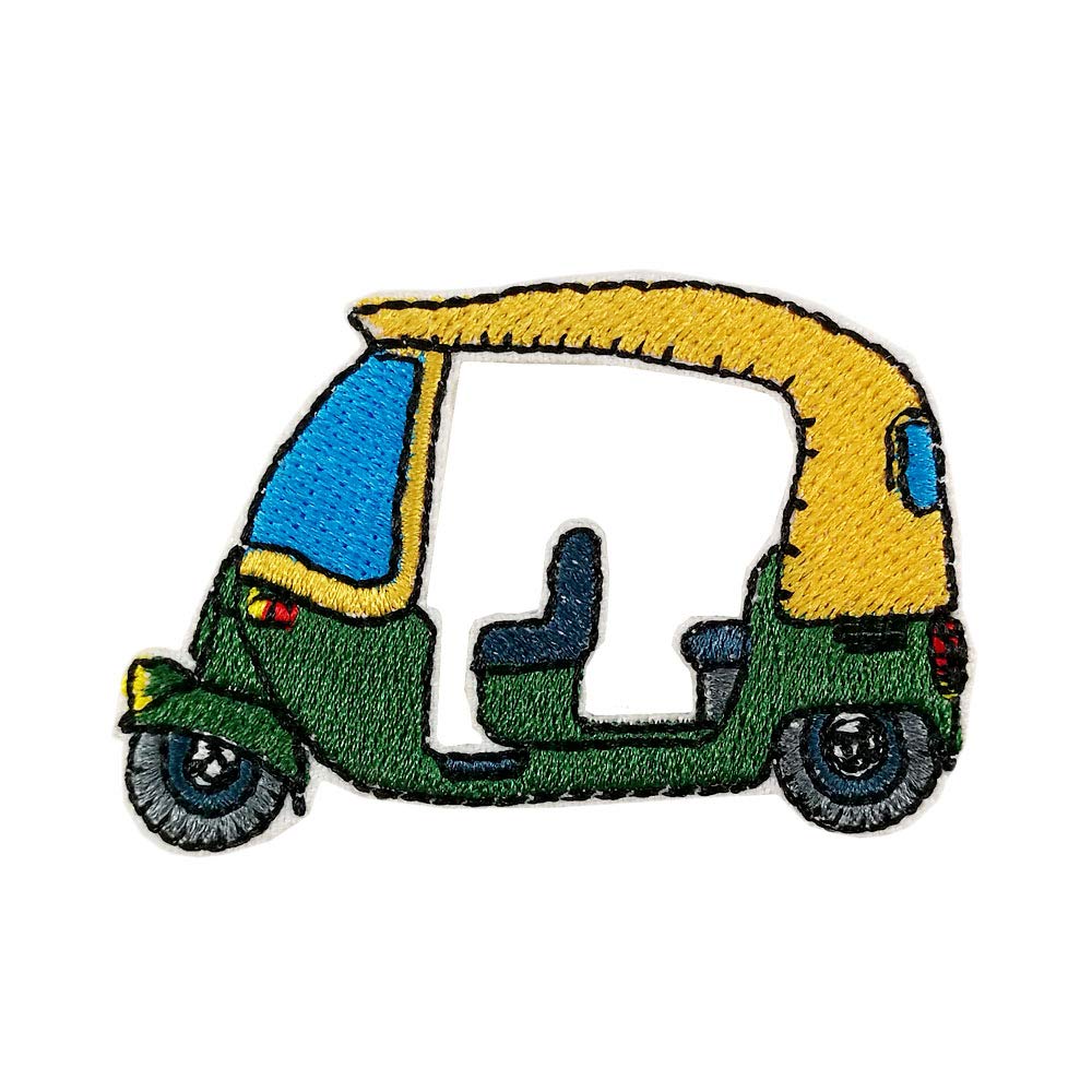 TUK TUK Bangkok Embroidered Iron-On Patch - Cute Sew-On Applique for Jackets, Bags & DIY Crafts - Perfect for Denim, Backpacks & Fashion Accessories