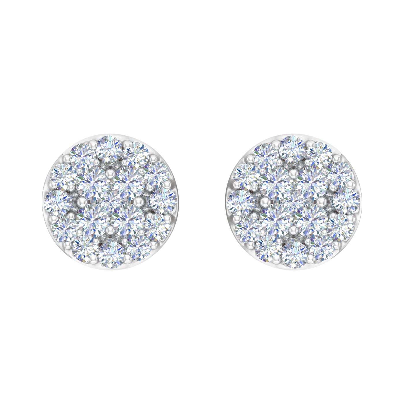 1/4 to 1 Carat Diamond Cluster Stud Earrings in 14K Gold (I1-I2 Clarity) - Elegant Everyday Jewelry for Women, Perfect Gift for Anniversary, Birthday & Special Occasions