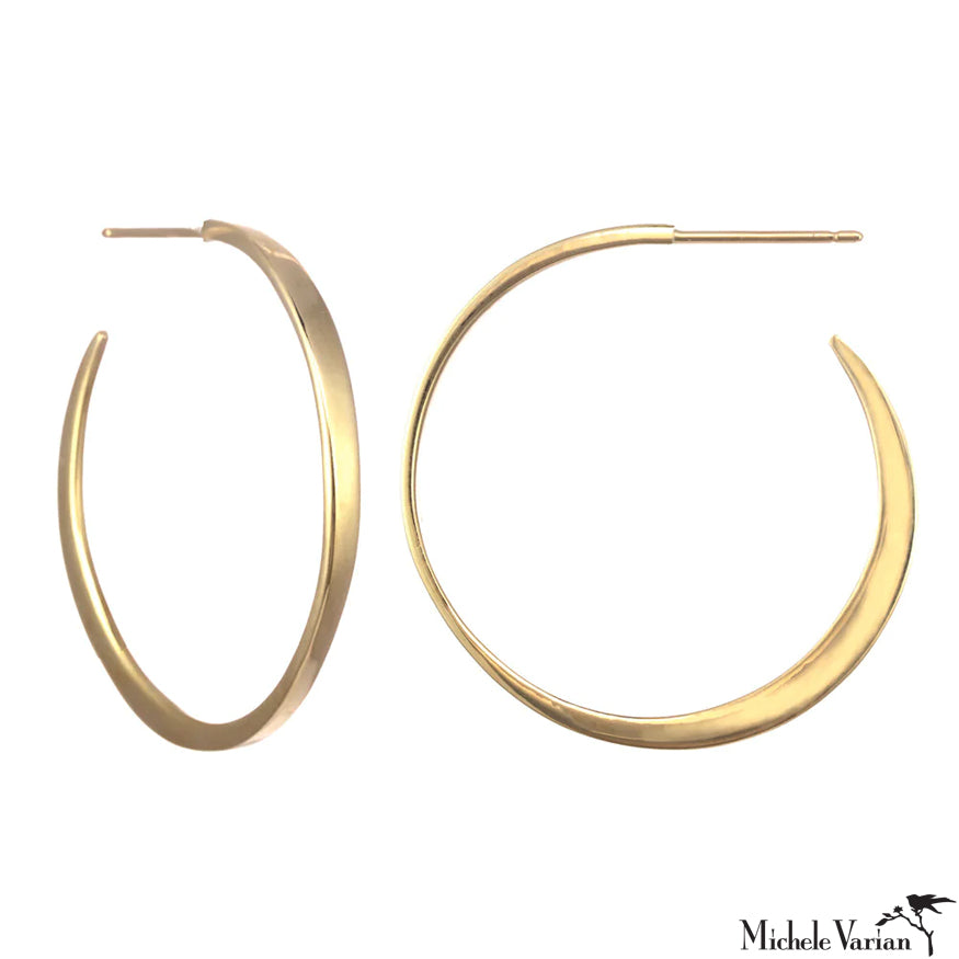 Always Here Gold Hoops Large - 14K Gold Plated Statement Earrings for Women, Trendy Oversized Hoop Earrings, Perfect for Parties, Weddings & Everyday Wear