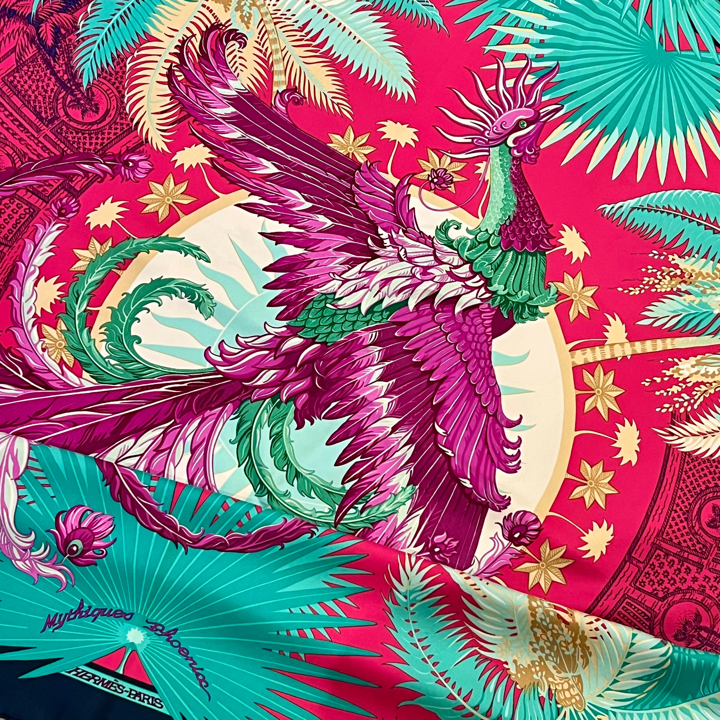 HERMES Mythiques Phoenix Silk Scarf by Laurence ‘Toutsy’ Bourthoumieux - Luxury Fashion Accessory for Women, Gift for Her, Perfect for Special Occasions & Elegant Outfits