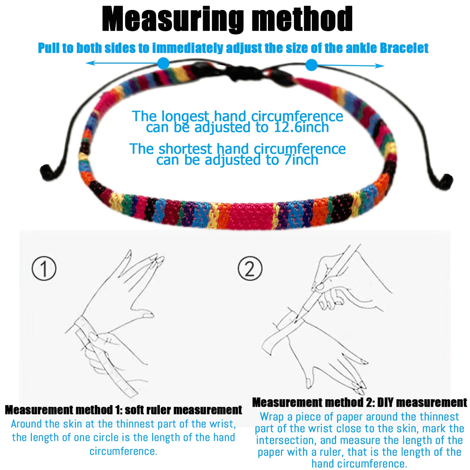 Handmade Bohemian Style Adjustable Waterproof Anklet Bracelet for Women - Perfect for Beach, Summer, and Boho Fashion Accessories