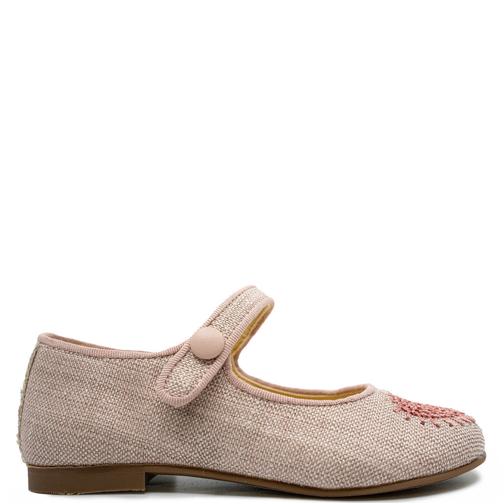 Pink Crochet Heart Mary Jane Shoes for Women - Cute & Comfortable Flats for Casual Wear, Date Night, and Summer Outfits
