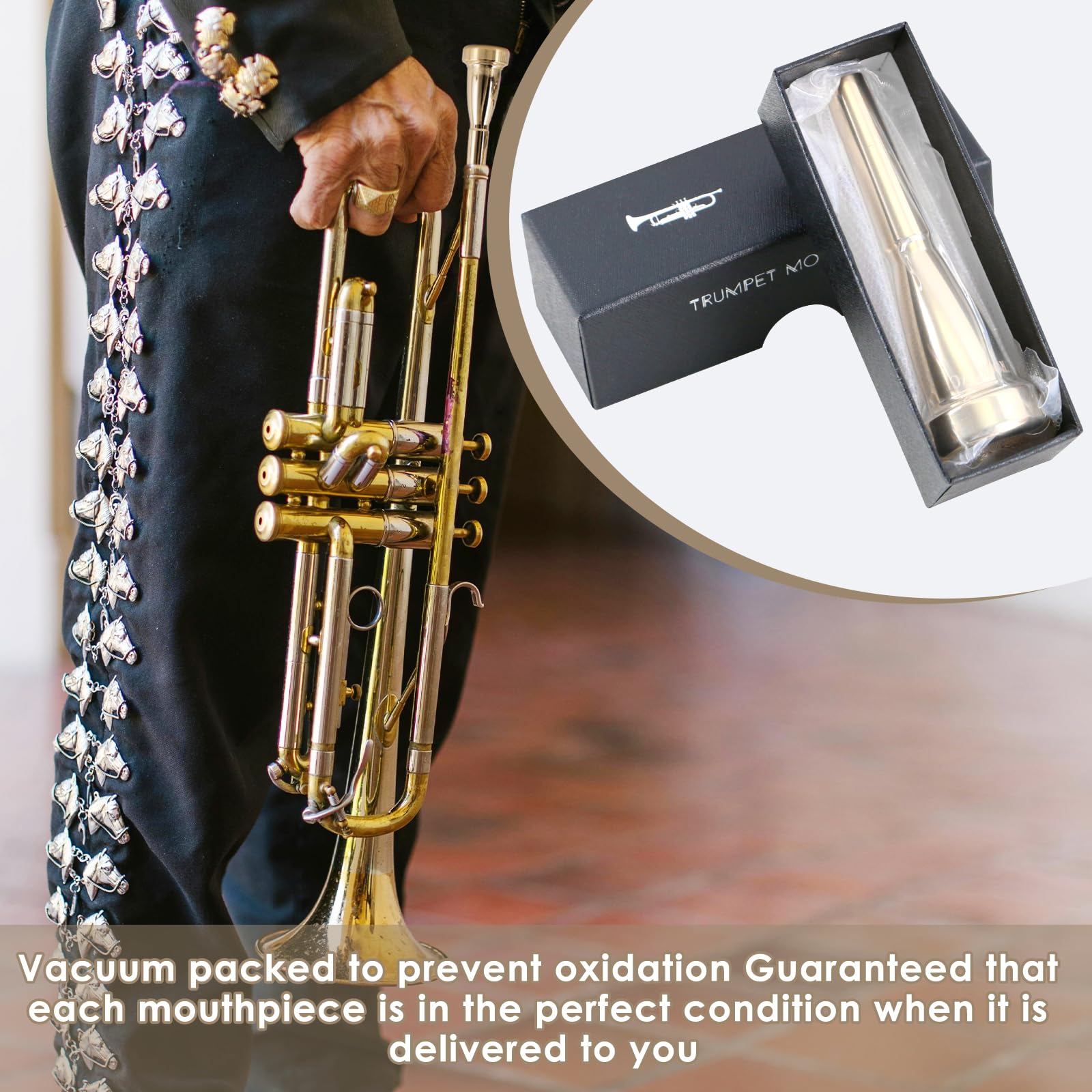 EASTROCK 5C Gold Trumpet Mouthpiece - Heavy Bullet for Professional Brass Players