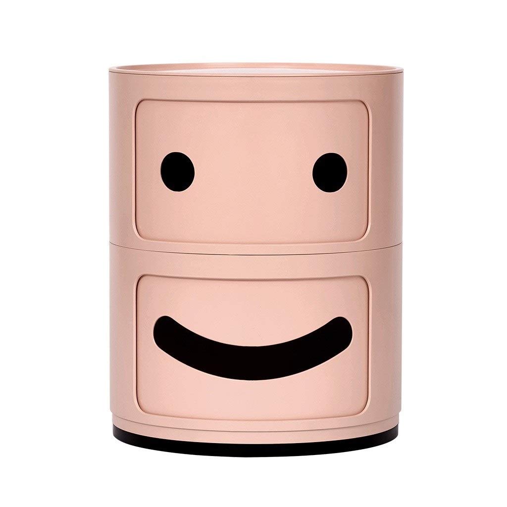 Pink Round Plastic Storage Cabinet with Drawers - Multifunctional Bedside Table, Coffee Table, Floor Cabinet for Home, Hallway, Bathroom & Bedroom Organization - Perfect for Small Spaces & Clutter Control