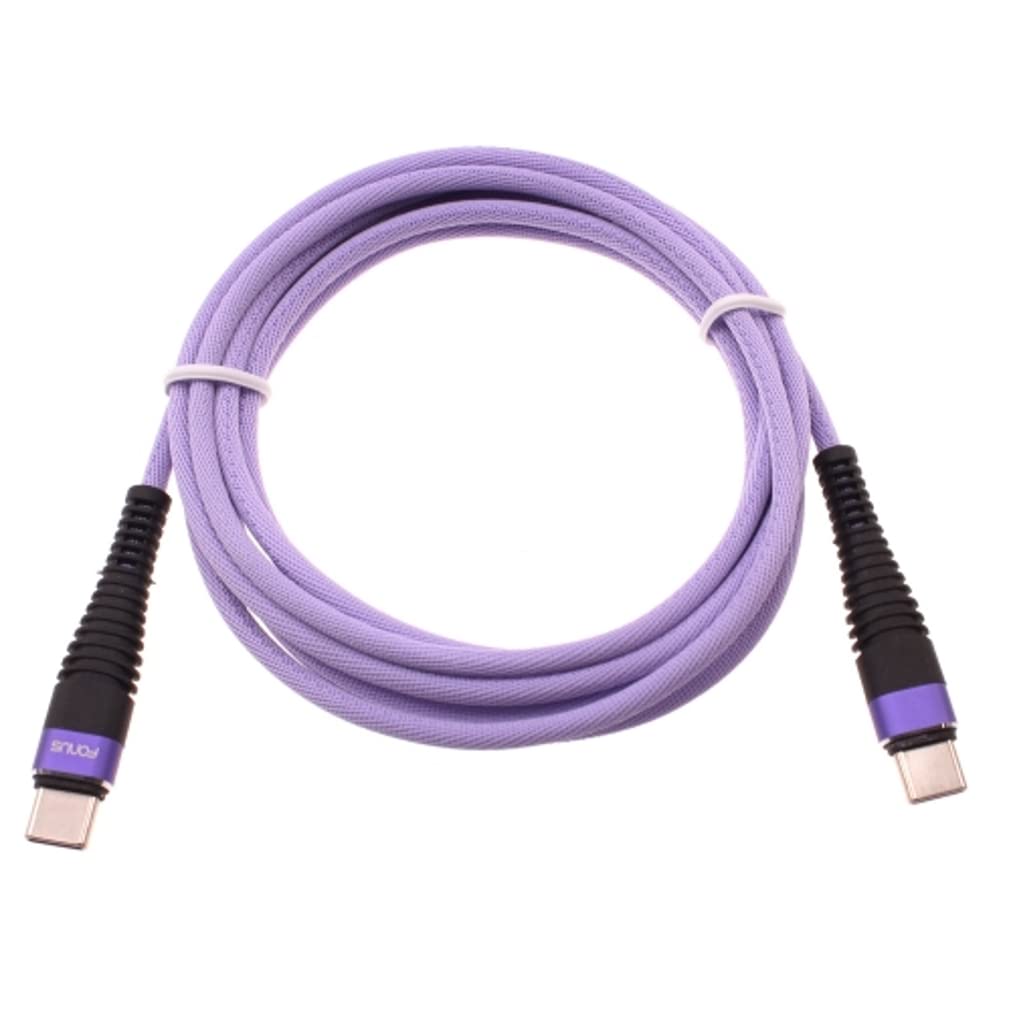 USB C to USB C Cable 6FT, Purple Fast Charging Cord with PD 60W for OnePlus Nord N300/N30/N20 5G - Durable Nylon Braided Long Charger Wire for Phone, Tablet, Laptop - Perfect for Home, Office & Travel Charging