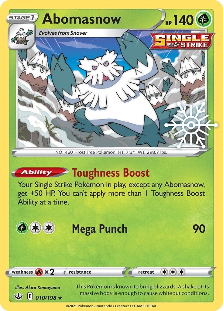 Abomasnow Pokemon Card (010/198) - Holiday Calendar - Sword & Shield: Chilling Reign - Perfect for Collectors & TCG Battles