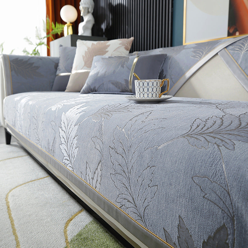 Custom Size Botanical Print Sofa Cover - Stretchable Couch Slipcover for Living Room, Home Decor & Furniture Protection