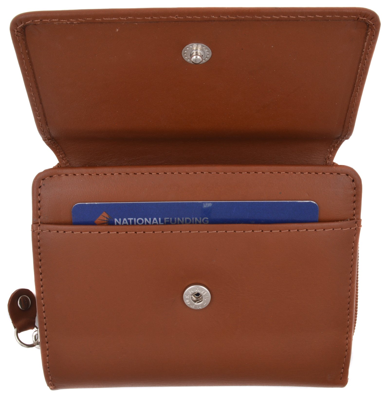 Genuine Leather Women's Trifold ID Card Holder Wallet with Zippered Compartment - Stylish & Compact RFID Blocking Wallet for Credit Cards, Cash & IDs - Perfect for Work, Travel & Everyday Use
