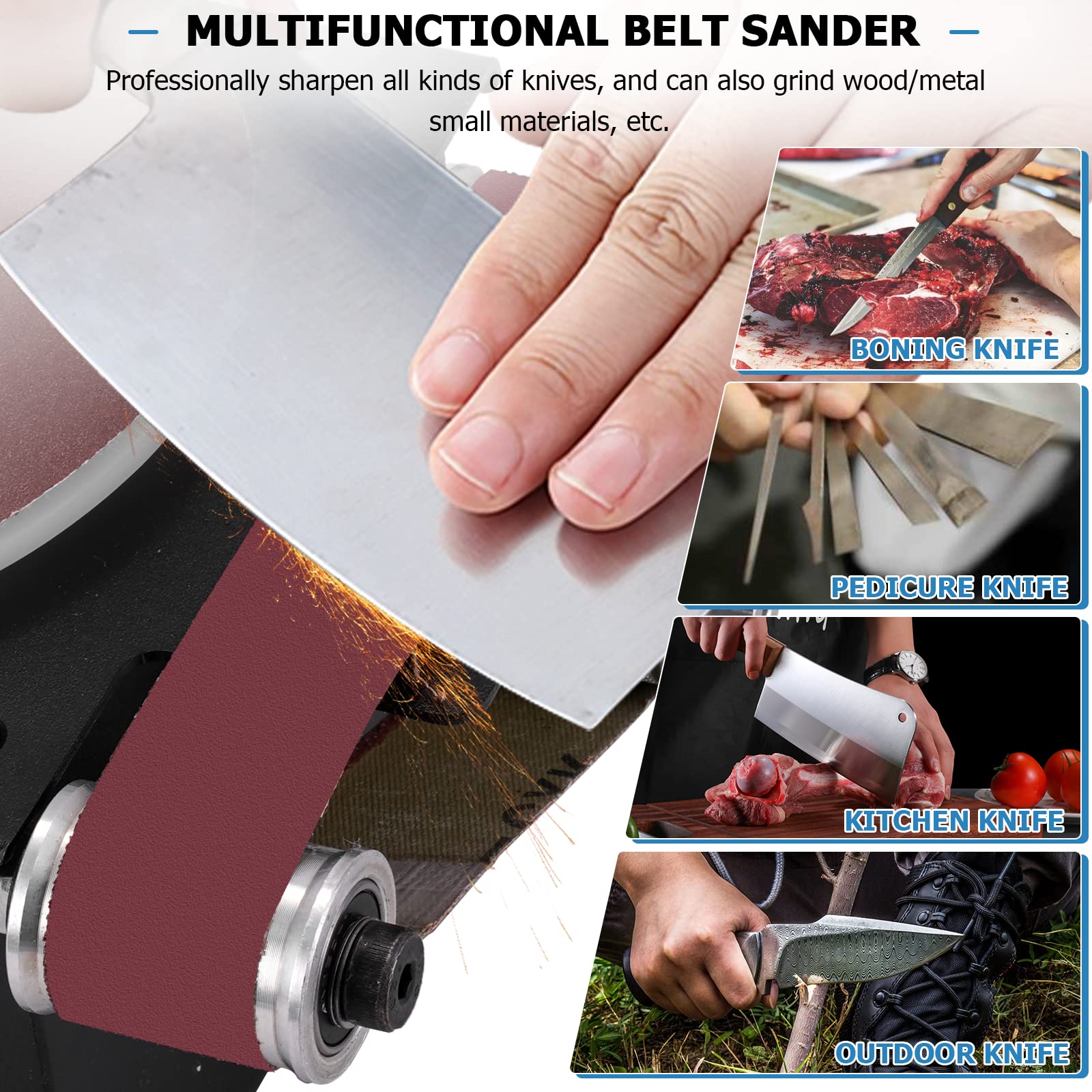 MXBAOHENG 6-Inch Mini Disc Sander & 1.2x15-Inch Belt Sander - 100W Electric Sanding Machine for Wood, Metal, Stone Crafts - 8000 RPM Compact Grinder (Model A) - Perfect for DIY Projects, Jewelry Making & Home Workshop