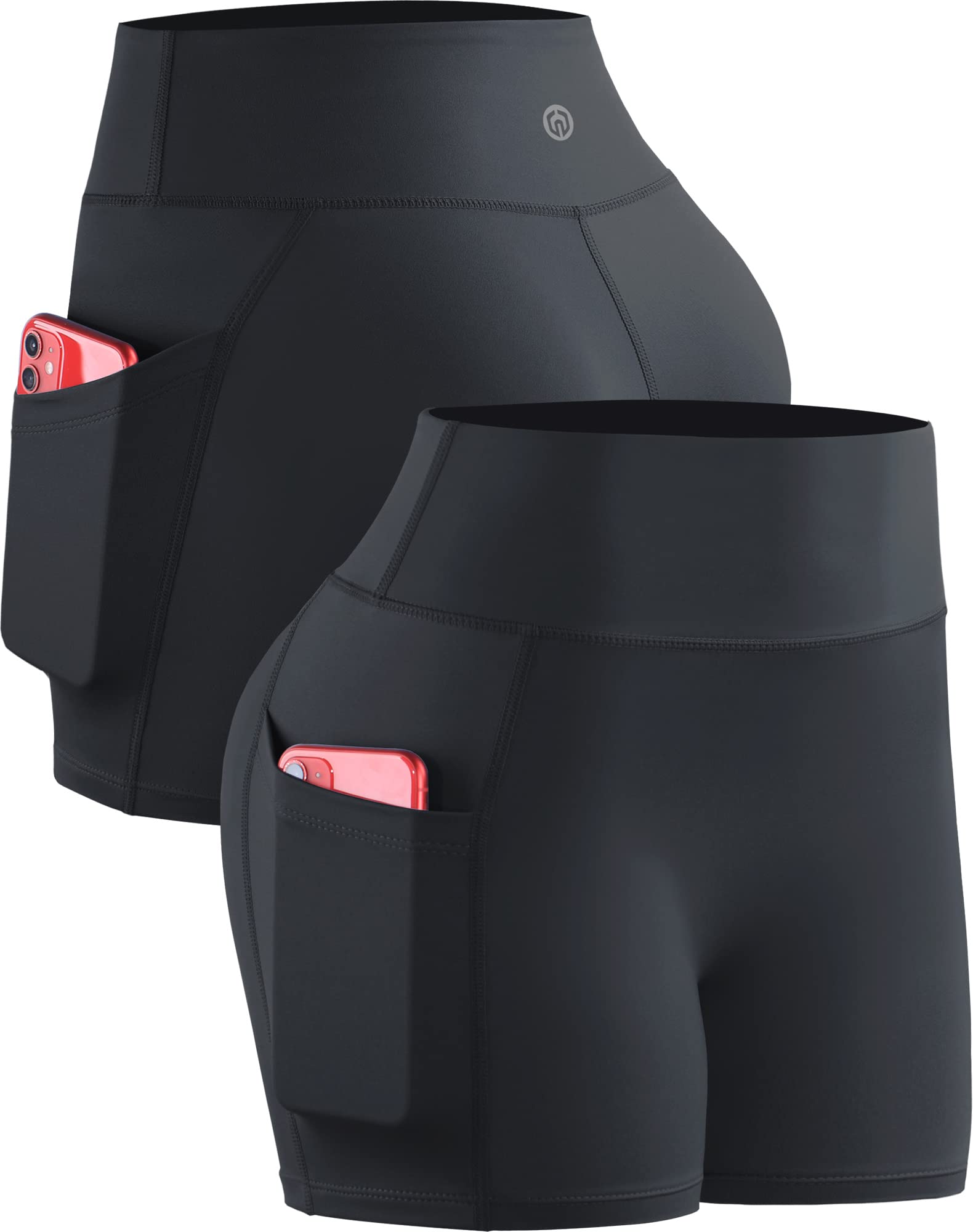 NELEUS Women's High Waist Tummy Control Workout Shorts - Athletic Running Yoga Gym Biker Shorts for Women - Perfect for Fitness, Lounge & Everyday Wear