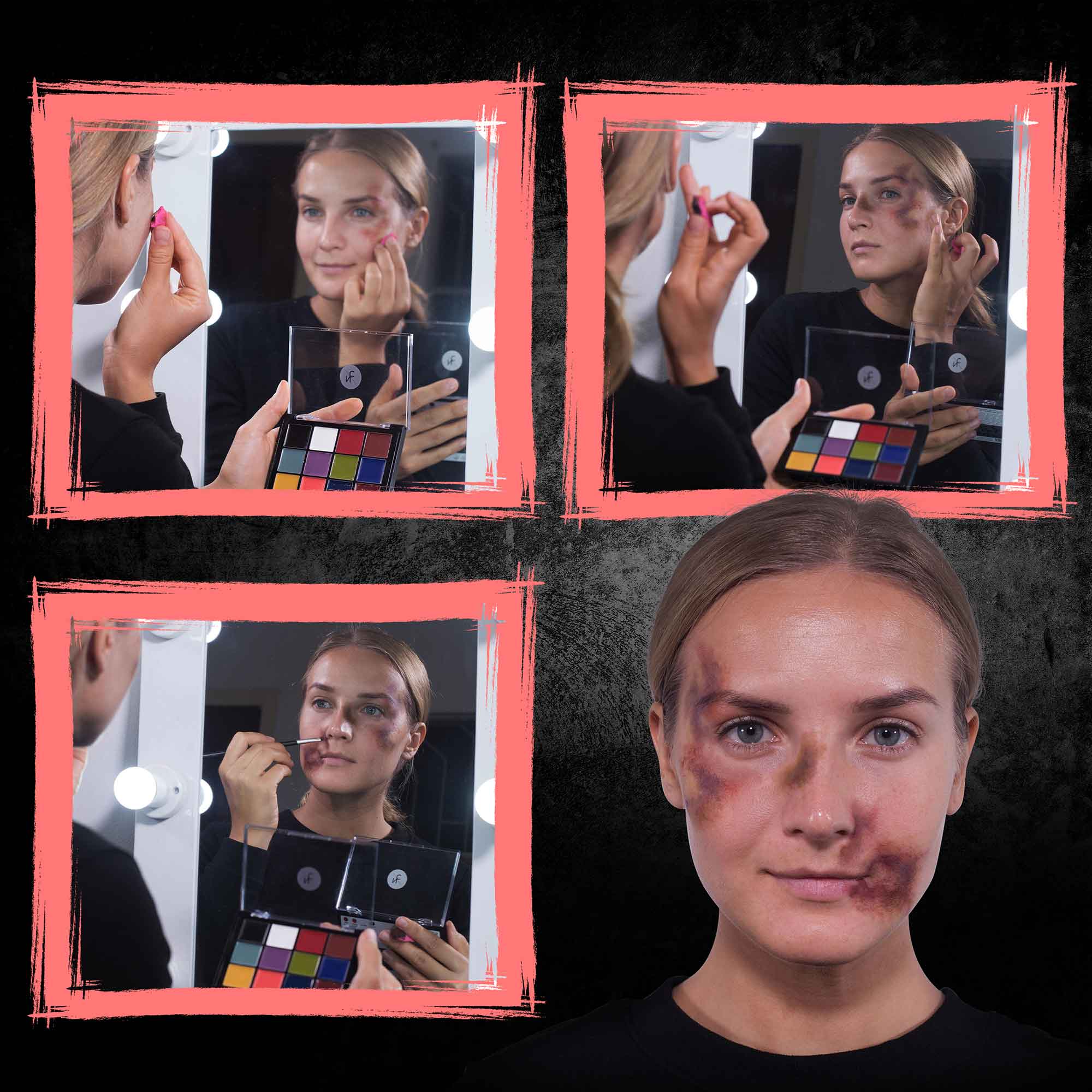 Quick Drying FX Cream Makeup Palette - Professional Special Effects Makeup for Halloween, Cosplay & Theater - Waterproof & Long Lasting