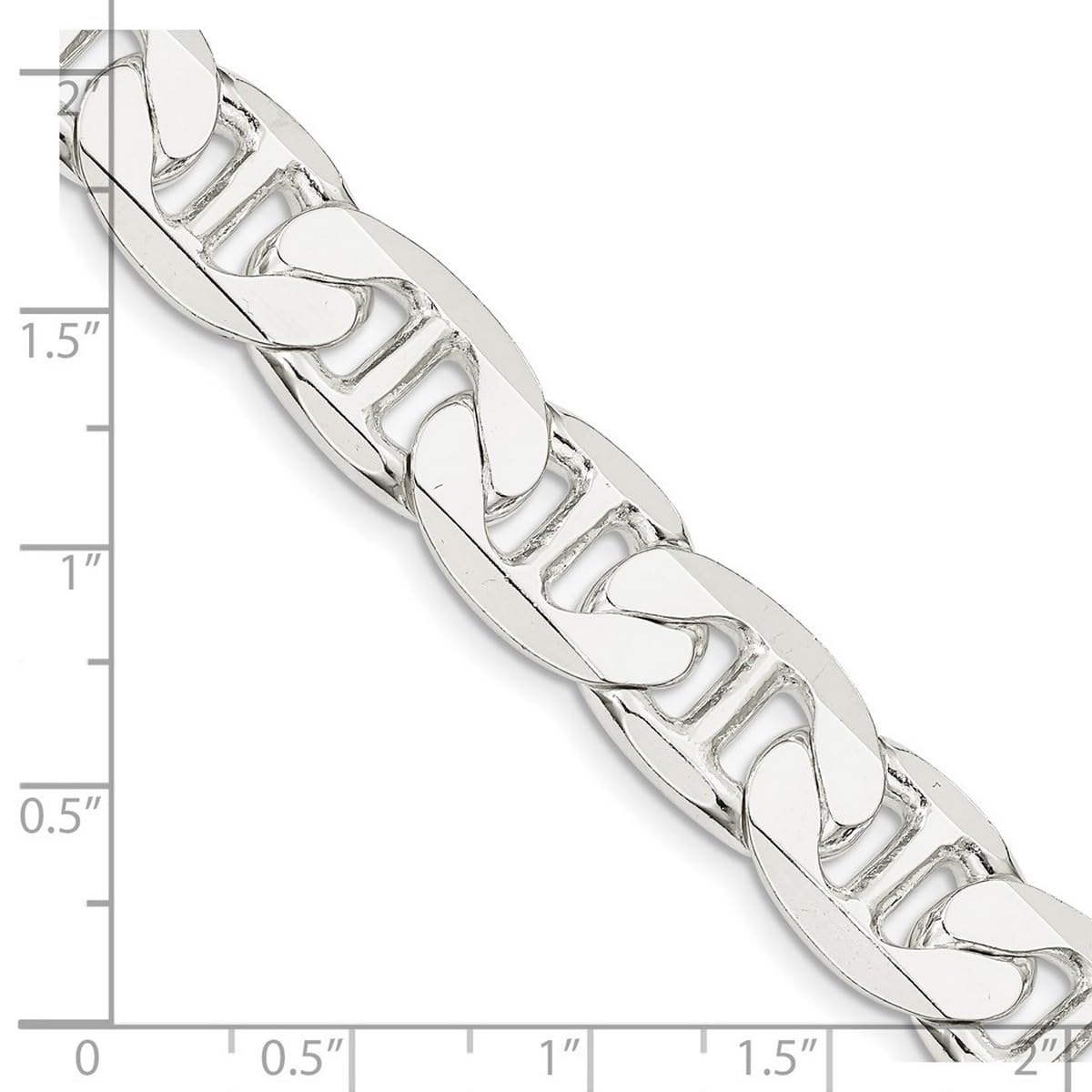 925 Sterling Silver Nautical Anchor Chain Anklet - 10.5mm Polished Mariner Style Lobster Claw Bracelet for Women & Men | Perfect for Beach Vacations, Summer Outfits and Nautical-Themed Gifts