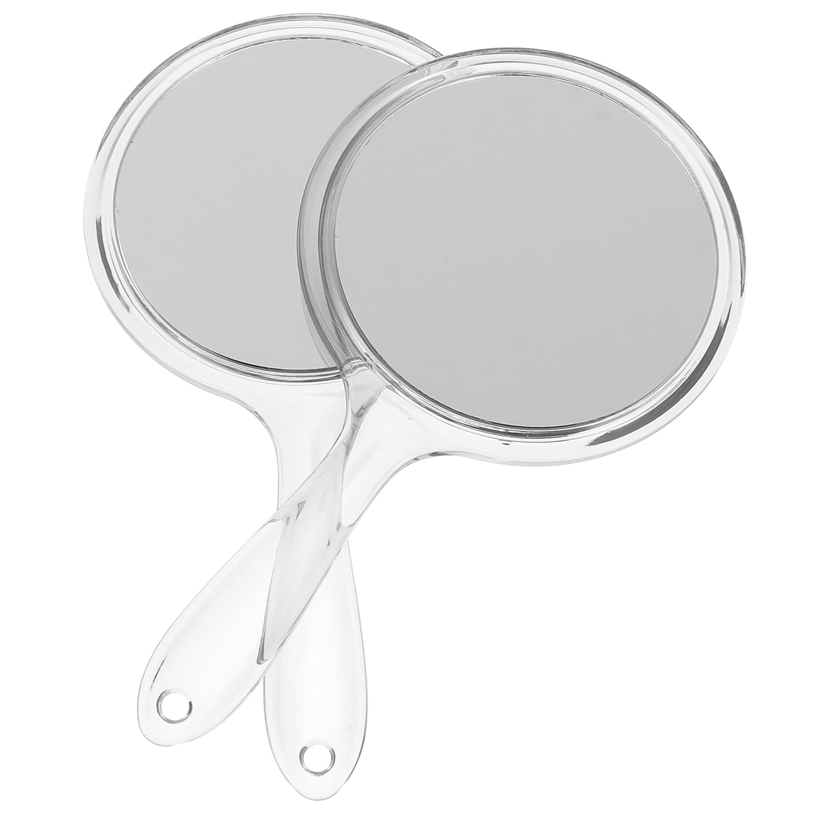 OSALADI Large Handheld Mirror with Handle - 2 Pack White Vanity Mirror for Makeup, Barber & Cosmetics | Portable Travel Mirror for Home, Salon & On-the-Go Use