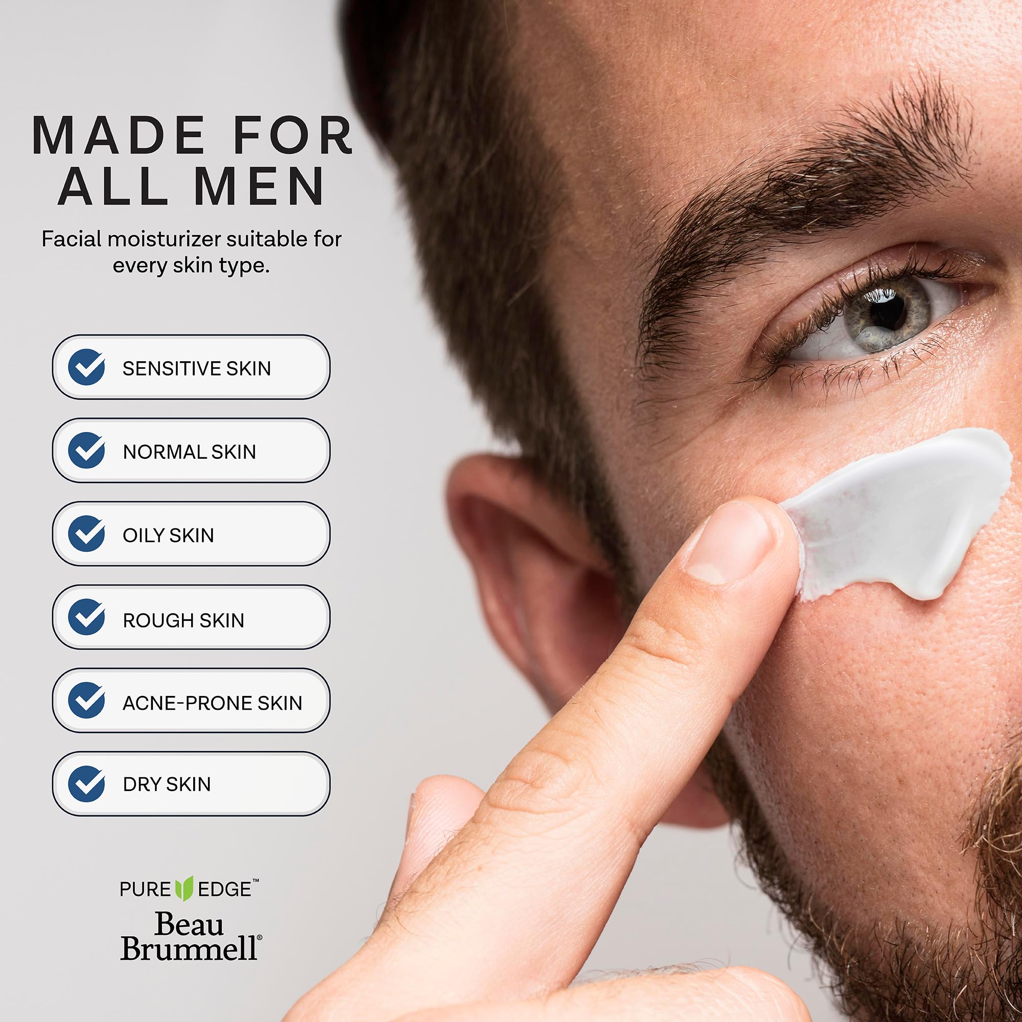 Beau Brummell Men's Facial Moisturizer - Energizing Daily Face Cream for Men with Hydrating Formula - 4 fl. oz. - Perfect for Morning Skincare Routine & Post-Shave Soothing