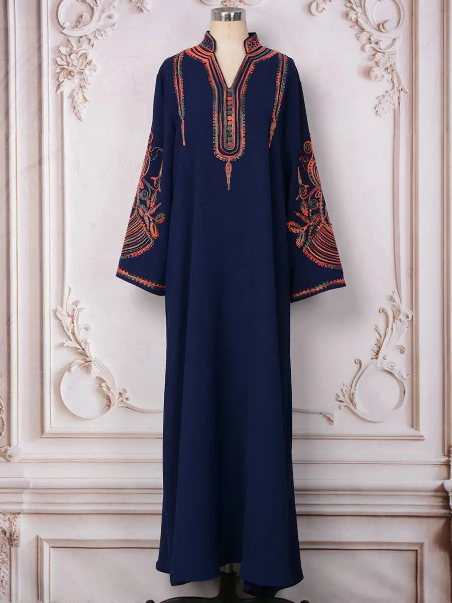 Elegant Eid Dress with Embroidery - Flowy Caftan Kaftan Dress #25233 for Women, Perfect for Eid Celebrations, Weddings, and Special Occasions