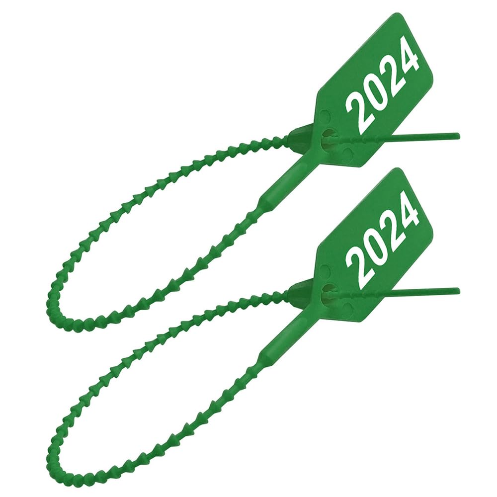2024 Dated Fire Extinguisher Pull Tight Tamper Seals - Green Color (1000 Pack) - Ideal for Safety Inspections, Industrial Use & Emergency Preparedness