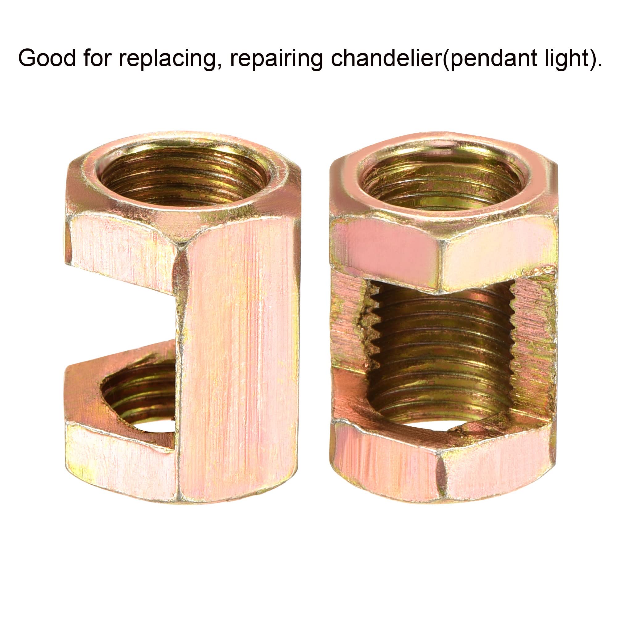MECCANIXITY M10 Hexagon Nut 20mm Height Zinc Plated Iron for Lamp Pipe Repair - Pack of 10 | DIY Lighting Fixtures, Furniture Assembly & Industrial Applications