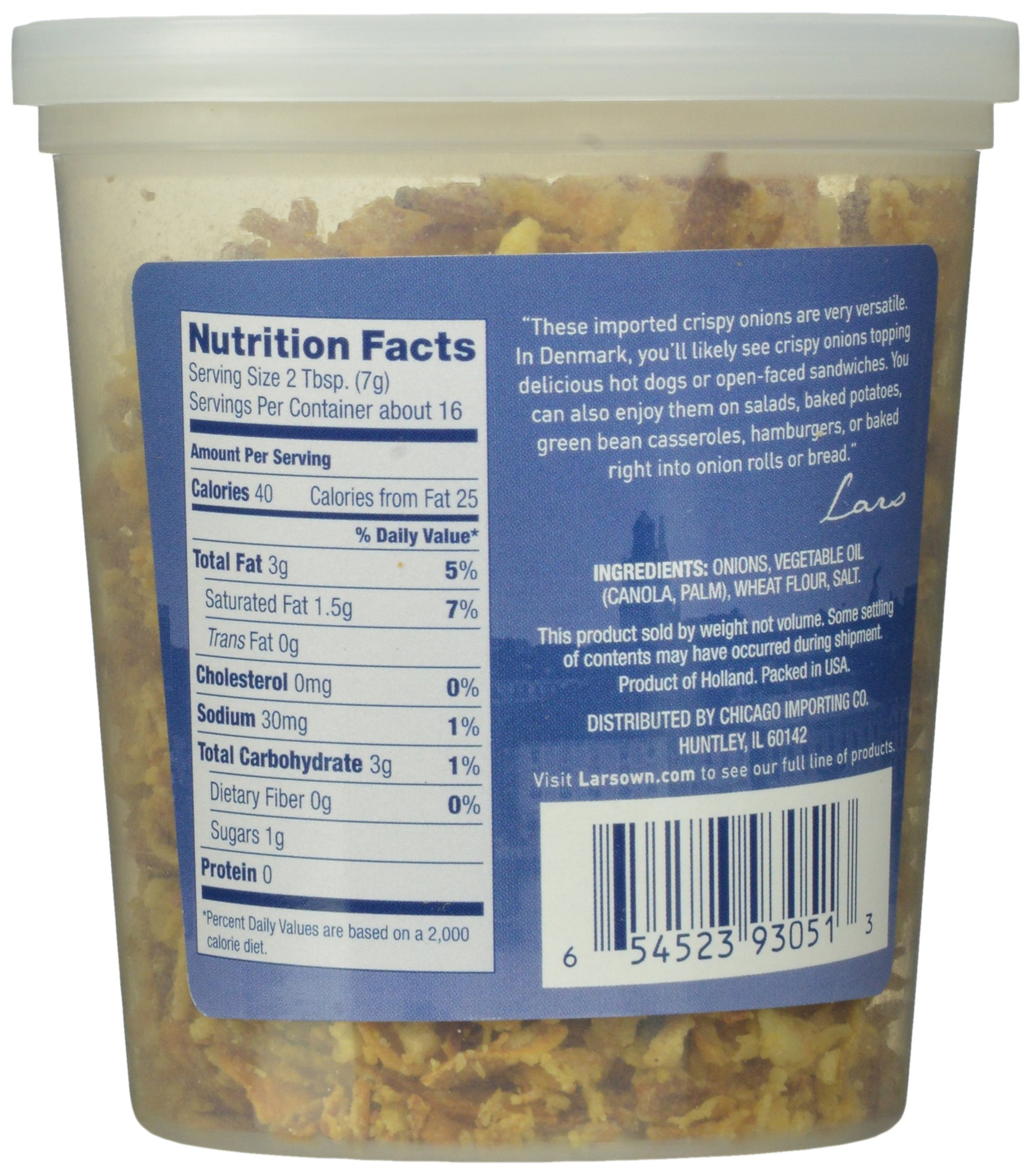 Premium Crispy Fried Onions - 4 oz (Pack of 12) | All-Natural Topping for Salads, Burgers, Casseroles & More | Lars' Own Brand | Gluten-Free Snack
